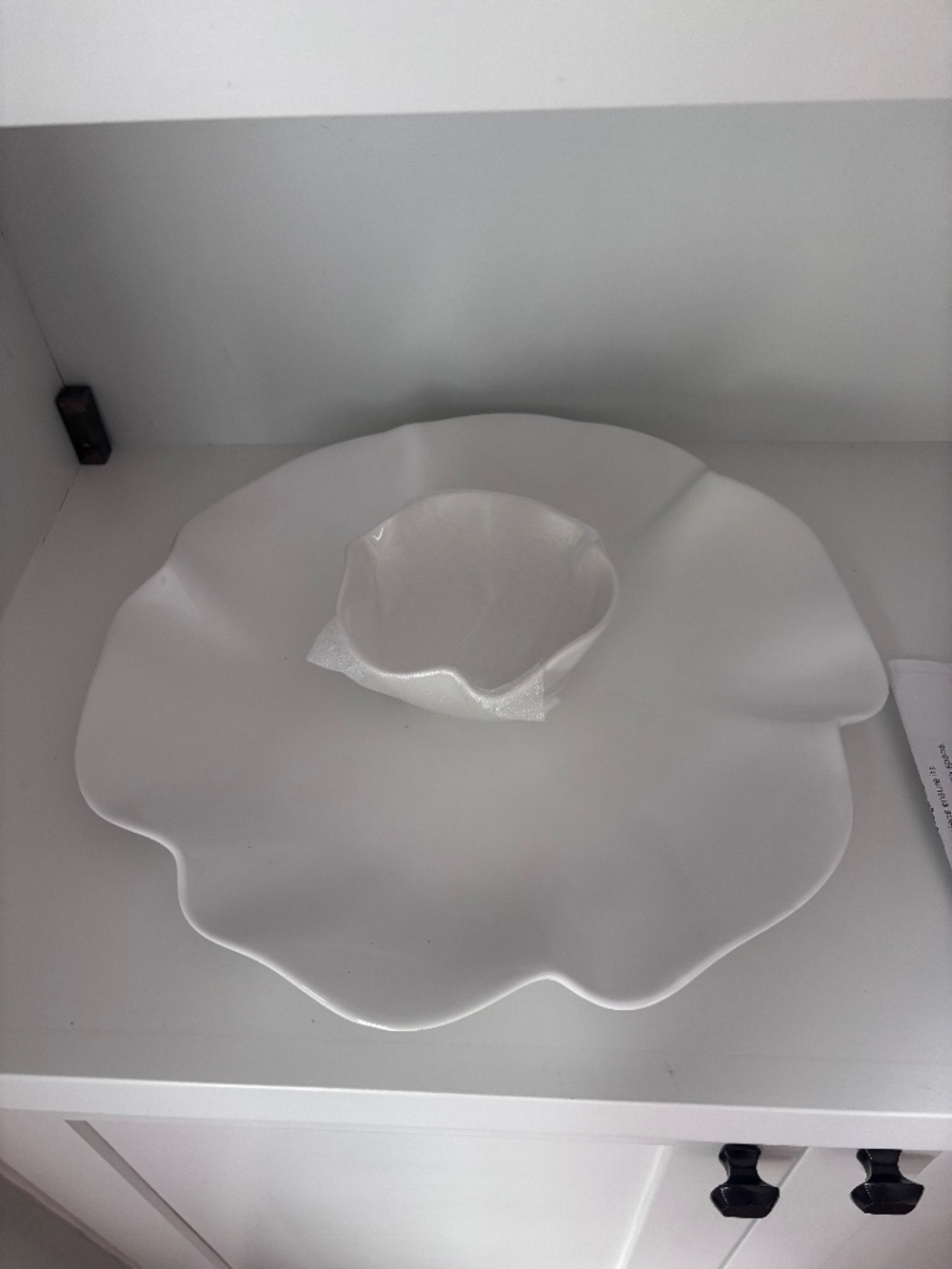 Never used Crate and Barrel White Ruffle Chip & Dip set